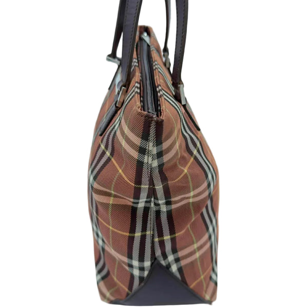 Burberry Blue Label Nova Check Mini Tote Bag with Brown Leather Trim (Like new)