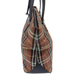 Load image into Gallery viewer, Burberry Blue Label Nova Check Mini Tote Bag with Brown Leather Trim (Like new)
