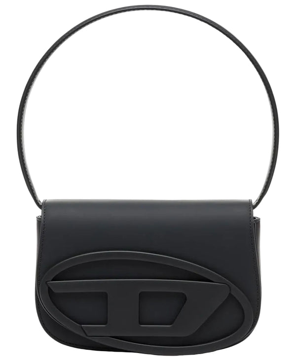 Diesel 1DR Rubberrized Leather Shoulder Bag Black