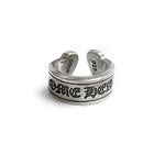 Load image into Gallery viewer, Chrome Hearts Large Scroll Label Ring in Sterling Silver (Vintage) size 8.5
