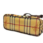 Load image into Gallery viewer, Burberry Nova Check Shadow Horse Handbag Tote Bag Brown Beige Leather (Pre-owned)
