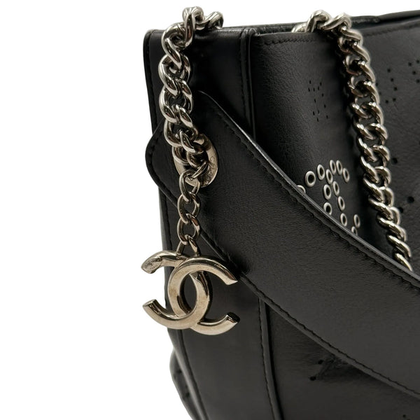 Chanel Logo Eyelet Bucket Bag Black (Like new)