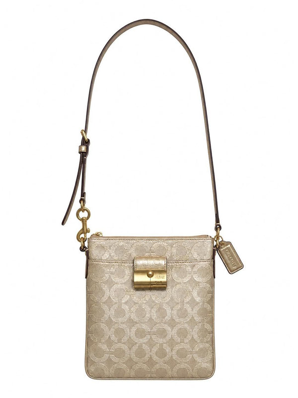 Coach Signature Crossbody Gold, Metallic Bag (Pre-owned)
