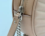 Load image into Gallery viewer, Saint Laurent Monogram Round Vinyl Camera Bag Brown Beige (Like New)
