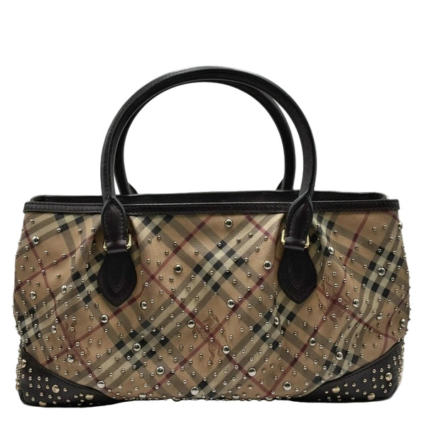 Burberry Haymarket Check Studded Hannington Satchel Bag (Pre-owned) 4G7TKBV