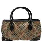 Load image into Gallery viewer, Burberry Haymarket Check Studded Hannington Satchel Bag (Pre-owned) 4G7TKBV
