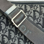 Load image into Gallery viewer, Christian Dior Gray Black Dior Trotter Logo Canvas Crossbody Bag (Pre-owned) T8HJ46R
