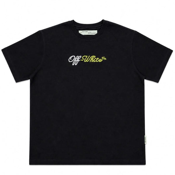 Off-White Graffiti-Print Loose-Fit Short Sleeve T-shit Black