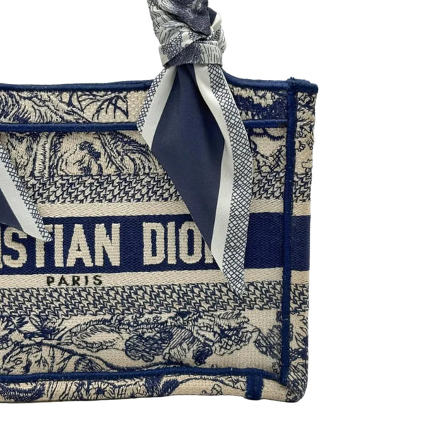 Christian Dior Toile De Jouy Dioriviera Small Book Tote Blue (Like new) H239R6J