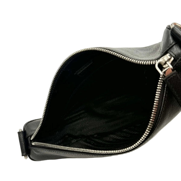 Prada Black Saffiano Triangle Logo Crossbody (Pre-owned) MVQ4Y6Q