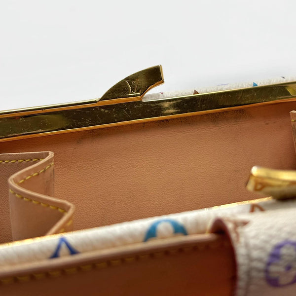 Louis Vuitton White Monogram Multicolore French Purse Wallet (Pre-owned)