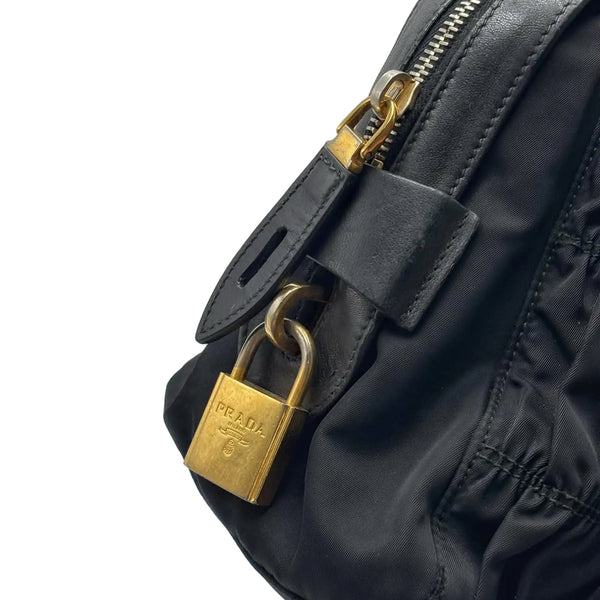 Prada Nylon Gaufre Black Handbag Black (Pre-owned) 47BG9W8