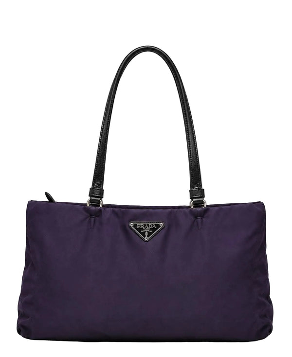 Prada Tessuto Nylon Shoulder Bag Purple (Pre-owned) QYK7W2D