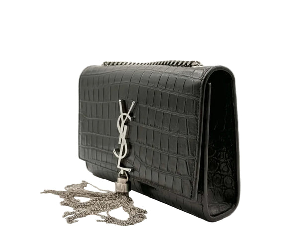 Saint Laurent Kate Tassel Chain Bag Small Croc-Embossed (Like new)