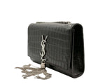 Load image into Gallery viewer, Saint Laurent Kate Tassel Chain Bag Small Croc-Embossed (Like new)

