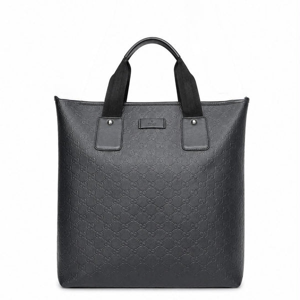 Gucci Guccissima Handbag 2 Way Shoulder Crossbody Bag Leather Black (Pre-owned)