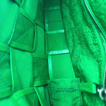 Load image into Gallery viewer, Bottega Veneta Paper Calfskin Maxi Intreccio Cassette Crossbody Bag Green (Like new) 6V9Q8Q7
