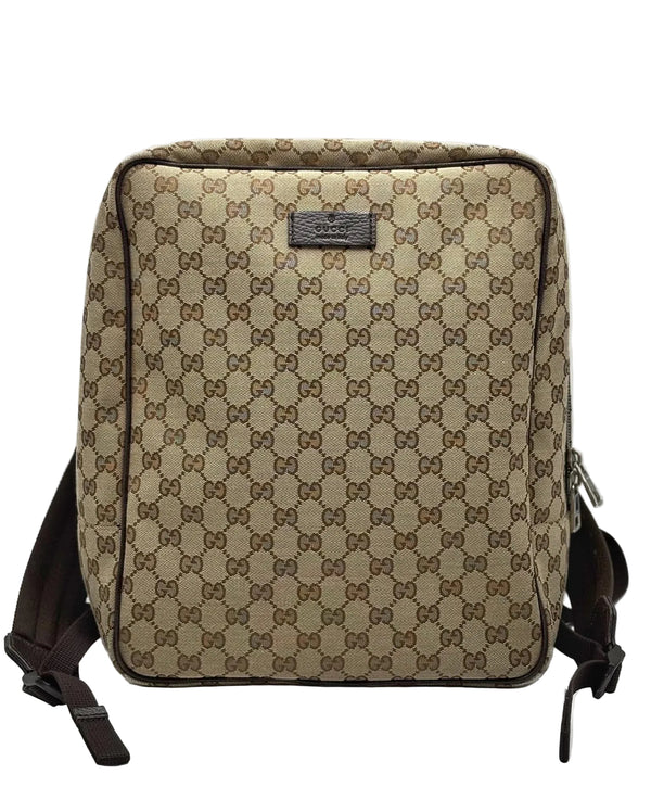 Gucci Monogram Travel Backpack Dark Brown (Like new) JGC24G2
