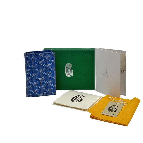 Goyard Saint Pierre Wallet Goyardine Royal Blue Coated Canvas (Like new) VMDG3VK