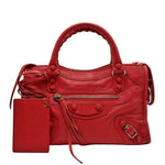 Load image into Gallery viewer, Balenciaga Poppy Chevre Leather Rubber Motorcycle Mini City Bag(Like new) VW7X2HR
