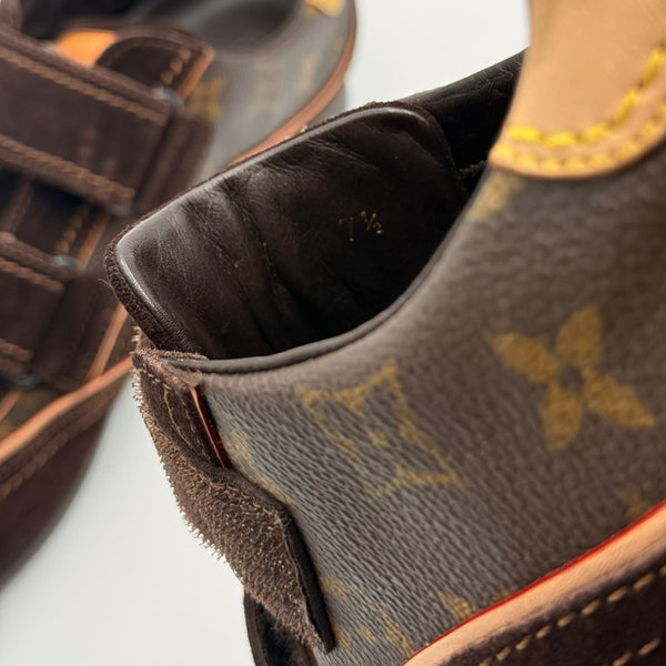 Louis Vuitton Brown Monogram Canvas and Suede Trainer (Pre-owned)