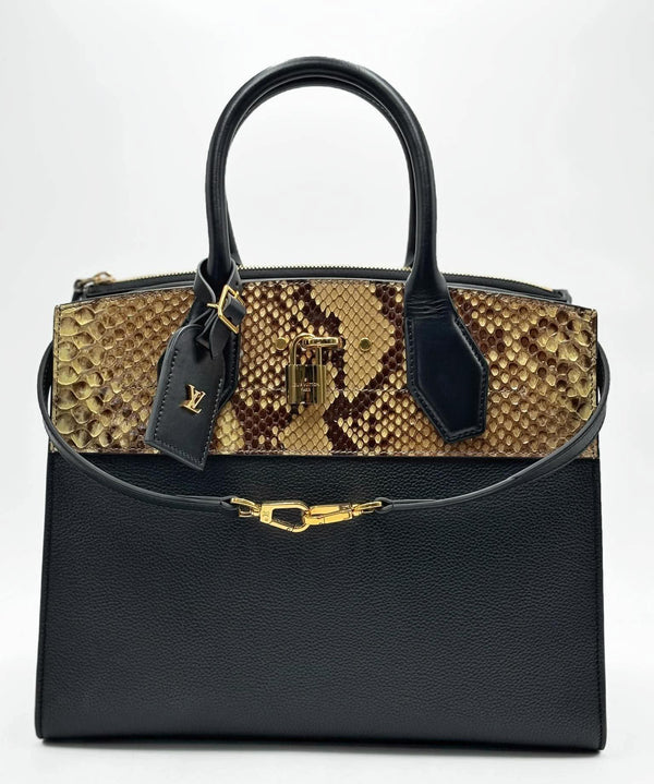 Louis Vuitton  Python/Leather City Streamer MM Noir (Like new) CMTJ609