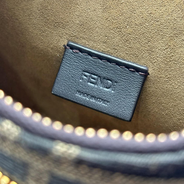 Fendi Fabric Jacquard Vitello Grace FF 1974 Mini Fendessence Shoulder Bag Tobacco Moro Ebano (Like new) 4BW2Y6R