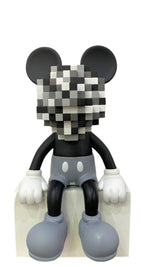 Load image into Gallery viewer, Mickey Mouse Seated Moskey (Black/White/Grey) Edition of 300
