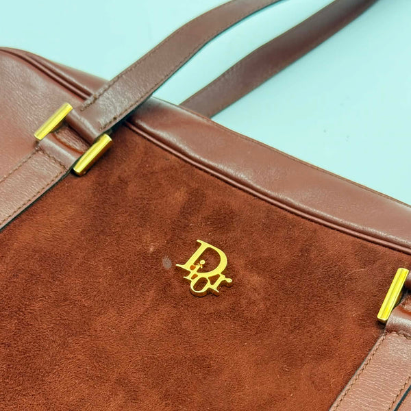 Dior Burgundy Suede Leather Shoulder Bag One Strap Vintage (Pre-owned)
