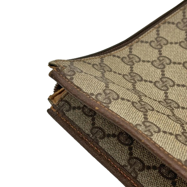 Gucci Ophidia Brown Canvas Clutch Bag Vintage (Pre-owned) MXJR6TW