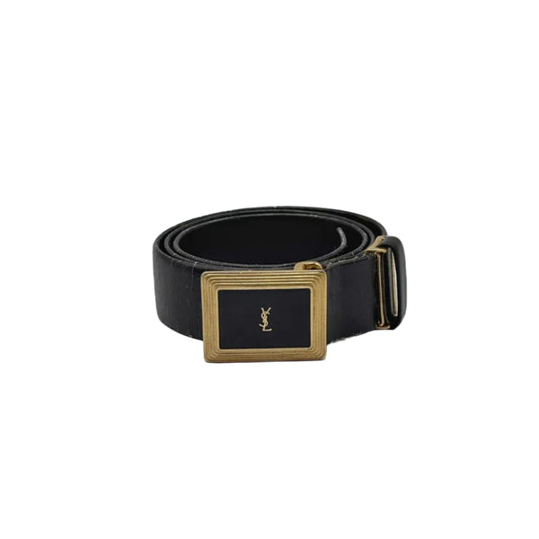 Saint Laurent Black Leather Belt (Pre-owned)