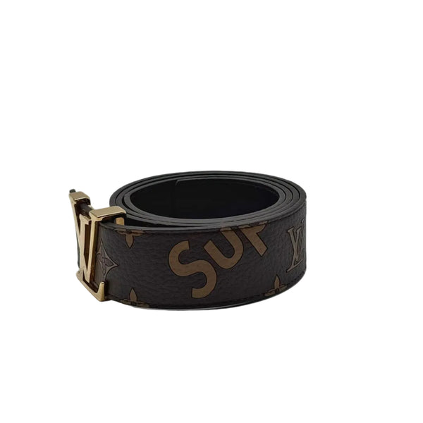 Louis Vuitton x Supreme Initiales Belt 40 MM Monogram Brown Gold 4MDHBC7