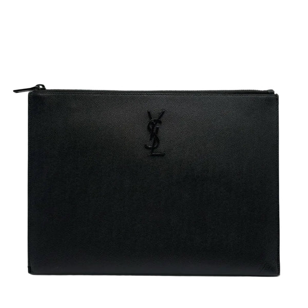 Saint Laurent Grain De Poudre Monogram Monochrome iPad Case Black (Like new) 87VWTG