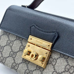 Load image into Gallery viewer, Gucci  Mini Padlock Top Handle Shoulder Bag GG Supreme Canvas (Like new) 7J9GKH8
