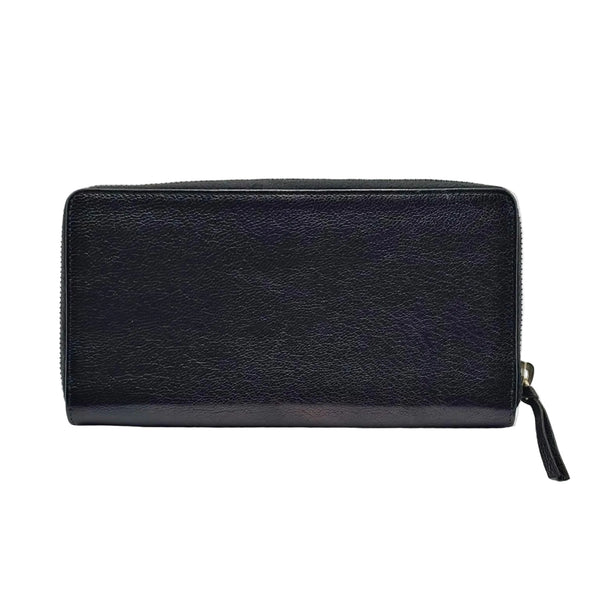Balenciaga Chevre Gold Metallic Edge Hardware Money Wallet Black (Pre-owned)
