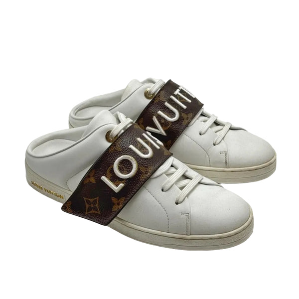 Louis Vuitton Frontrow Wrap-toe Slippers White Brown (Women's)