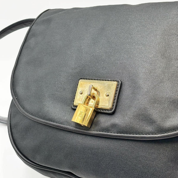 Loewe Vintage Shoulder Bag Padlock Black (Pre-owned)