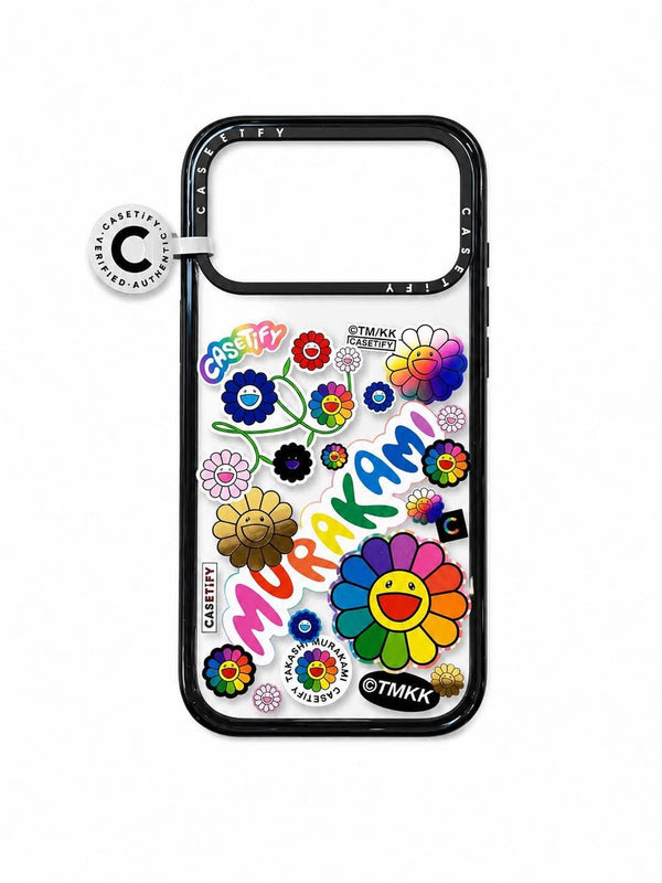 CASETIFY  x Takashi Murakami Flowers Sticker Mania iPhone 17 Pro Max Glaze Case (Clear Black)