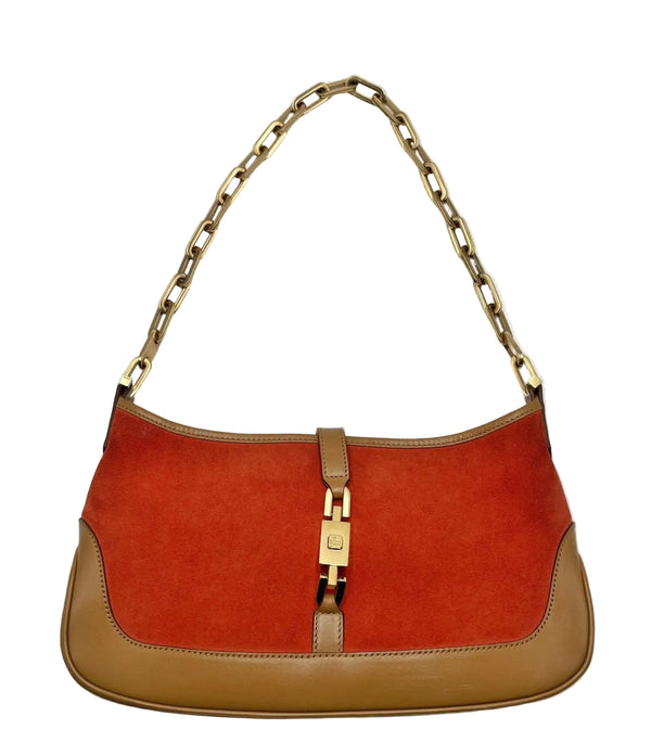 Gucci Jackie Vintage Leather Handbag Orange Suede (Pre-owned) R6HDVKD