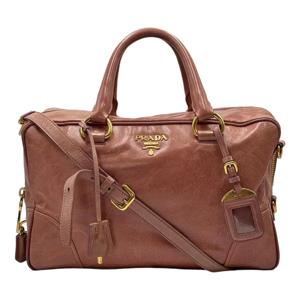 Prada Antico Vitello Shine Leather East/West Satchel Bag (Pre-owned) C8KHRM9