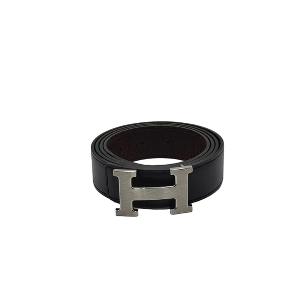 Hermes H Buckle Reversible Belt 32 Brown Black Leather T95 Belt (Brandnew)