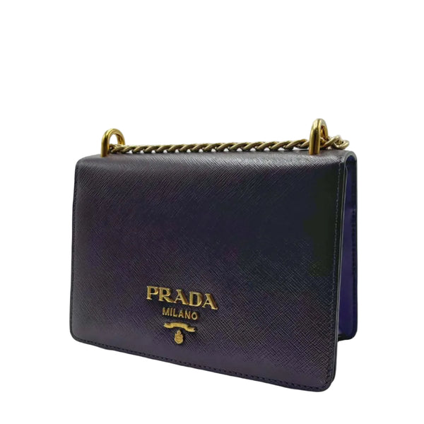 Prada Saffiano Leather Crossbody Bag Purple (Like new) BCM8KHB