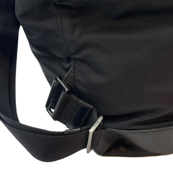 Prada Leather Backpack With Nylon Trim Black (Pre-owned) GCH9KMM