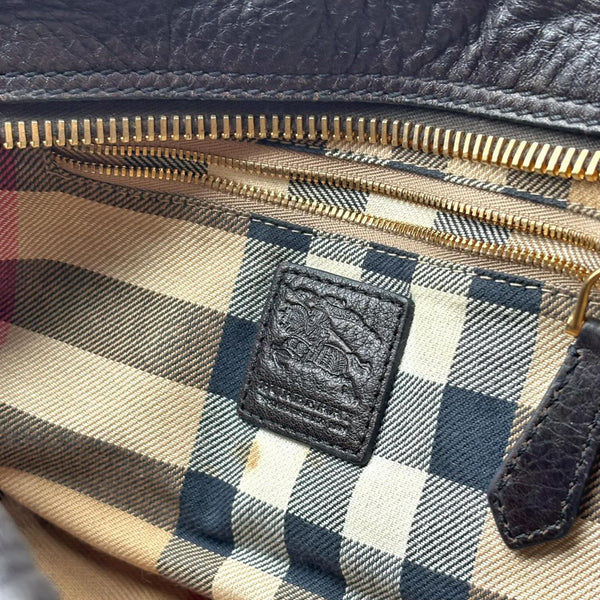 Burberry Dark Brown Leather Hand Bag (Pre-owned)