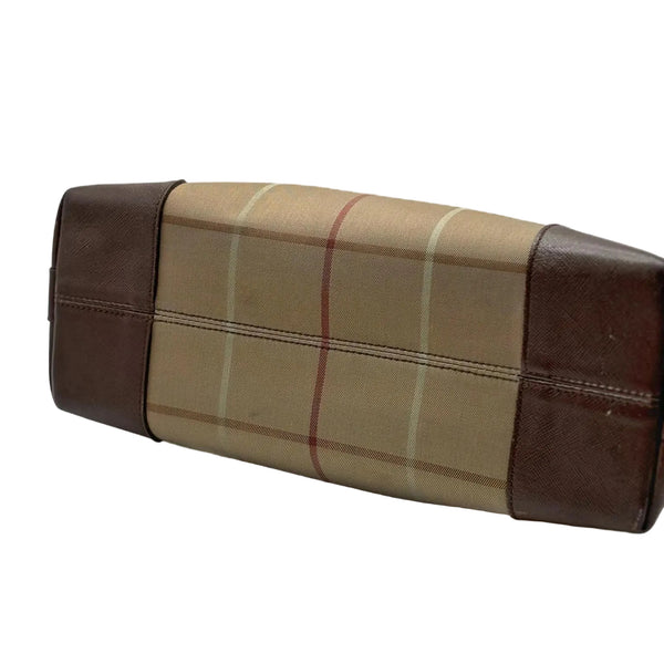 Burberry Vintage Brown Plaid Tote Bag (Pre-owned)