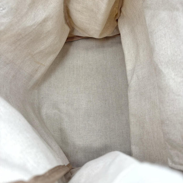 Gucci Medium White Canvas Striped Tote Bag (Pre-owned) 64V9287