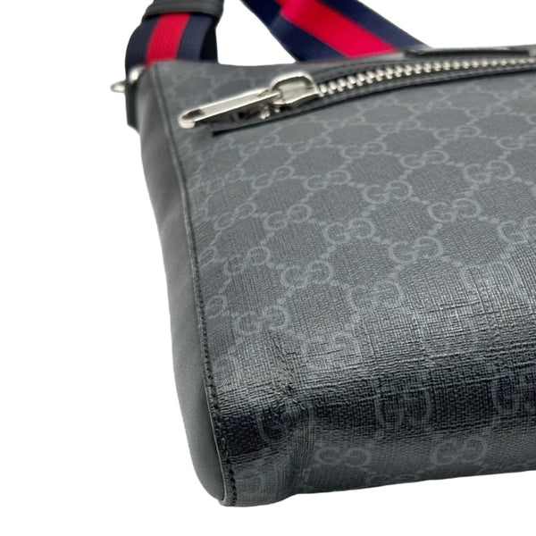Gucci Black GG Supreme Coated Canvas Flat Messenger Bag (Pre-owned) W4B9J6D