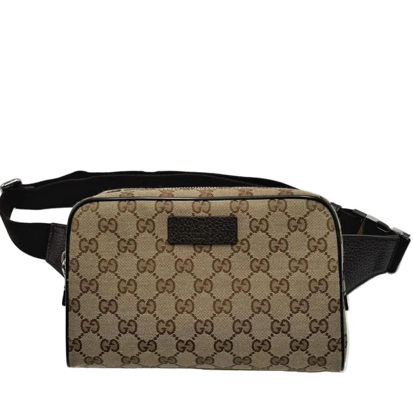 Gucci Monogram Belt Bag Dark Brown (Like new) TKHY7Y4