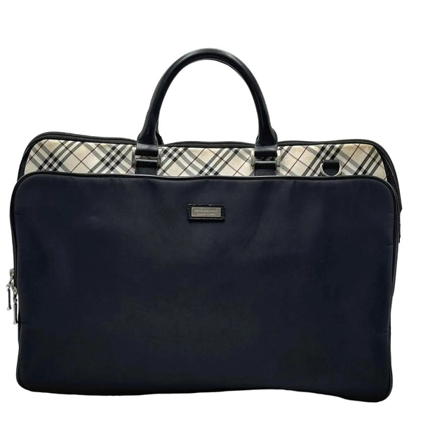 Burberry Nova Check Black Label Business Bag Nylon Black (Pre-owned)