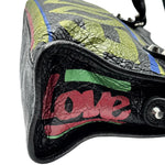 Load image into Gallery viewer, Balenciaga Agneau Arena Graffiti All Over Classic Hardware Mini City Black Multicolor (Like new) G4C7XRT
